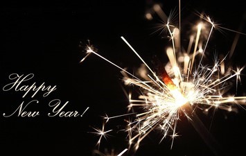 Neujahrsgruß mit Wunderkerze